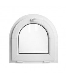 Finestra ad arco 600x600mm a vasistas Bianco in PVC