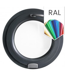 Finestra rotonda a vasistas PVC colore RAL con cerniera Estetic 3D