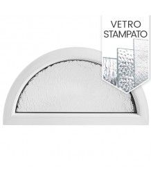 Finestra semicircolare mezzaluna fissa in PVC bianco con vetro stampato