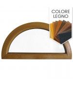 Finestra semicircolare mezzaluna fissa in PVC colore legno