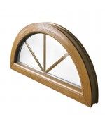 Finestra semicircolare fissa PVC colore legno con inglesine interne