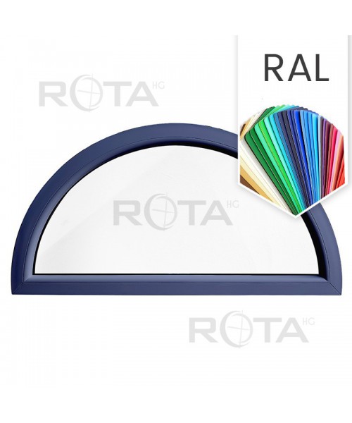 Finestra semicircolare mezzaluna fissa in PVC colore RAL