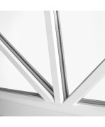 Finestra semicircolare mezzaluna fissa PVC bianco con inglesine incollate