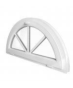 Finestra semicircolare a vasistas PVC bianco con inglesine esterno