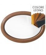 Finestra ovale fissa orizzontale in PVC colore legno