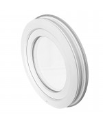 Finestra rotonda a vasistas in PVC bianco con profilo a Z