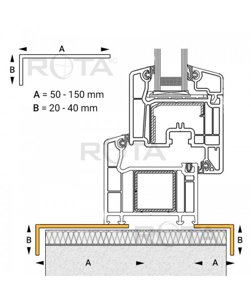 Profilo angolare piccolo in PVC per finestra ovali