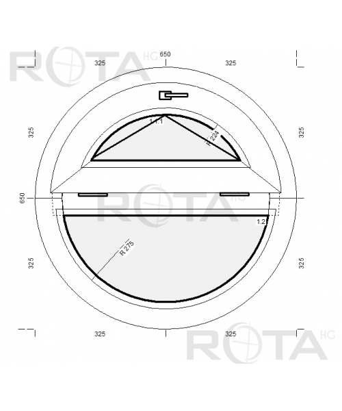 Finestra semicircolare a vasistas mezzaluna in PVC Bianco