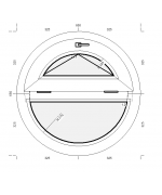 Finestra semicircolare a vasistas mezzaluna in PVC Bianco