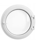 Finestra rotonda oblò a battente in PVC bianco
