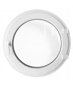 Finestra rotonda oblò a battente in PVC bianco