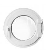 Finestra rotonda oblò a battente in PVC bianco