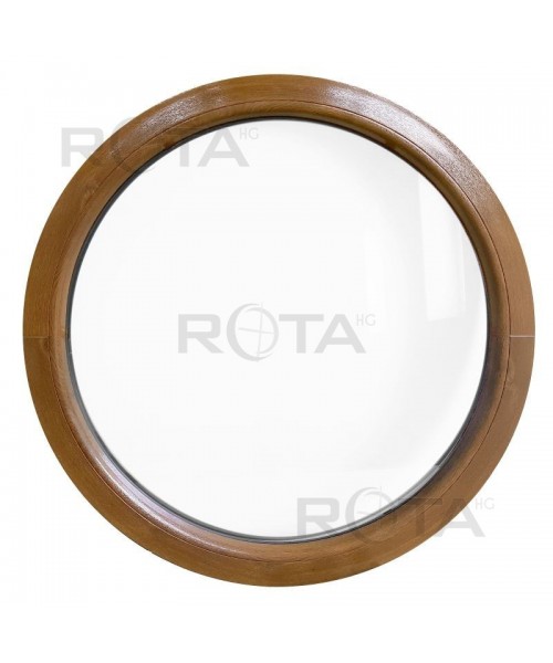 Finestra rotonda fissa in PVC Quercia Dorata in pronta consegna