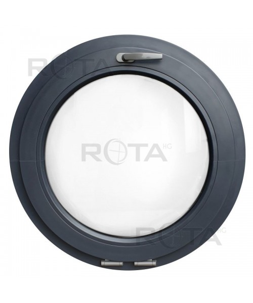 Finestra rotonda oblò a vasistas PVC Grigio 7016 sabbia pronta consegna