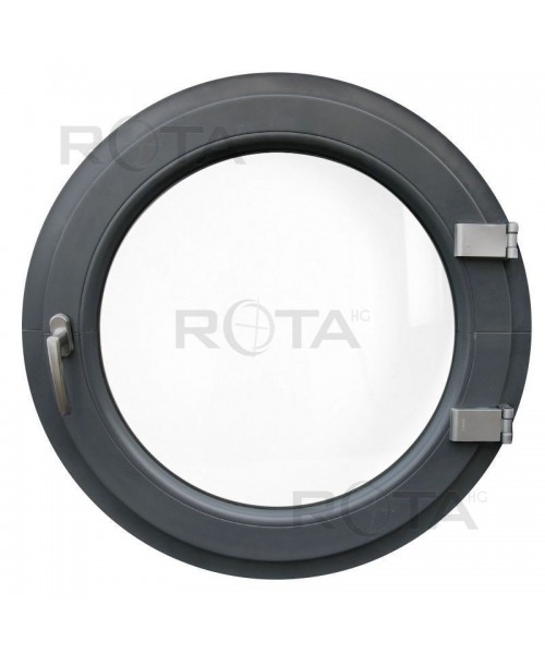 Finestra rotonda oblò a battente PVC Grigio 7016 sabbia pronta consegna