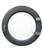 Finestra rotonda oblò a battente PVC Grigio 7016 sabbia pronta consegna