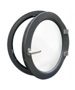 Finestra rotonda oblò a battente PVC Grigio 7016 sabbia pronta consegna