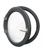 Finestra rotonda oblò a battente PVC Grigio 7016 sabbia pronta consegna