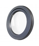 Finestra rotonda a vasistas PVC Grigio 7016 sabbia con profilo a Z 