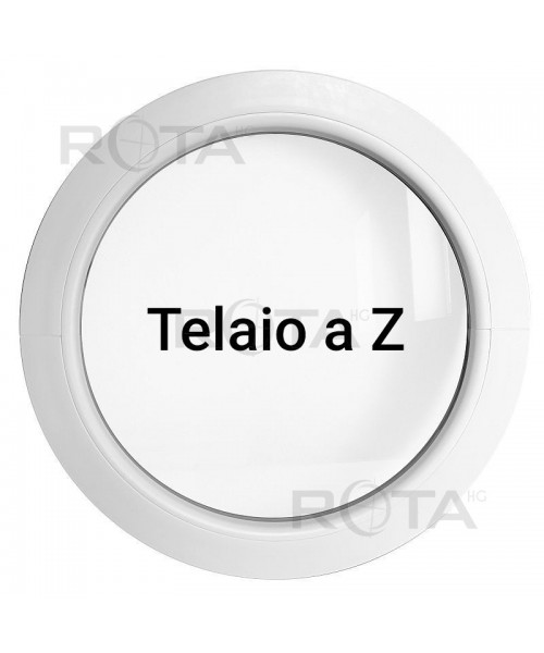 Finestra rotonda oblò fisso PVC bianco con telaio a Z pronta consegna