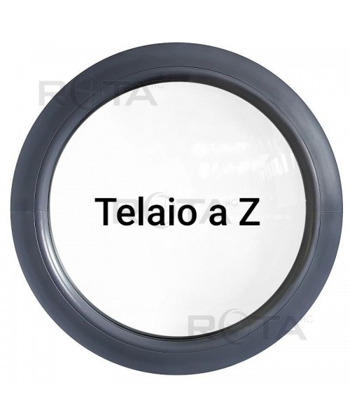 Finestra rotonda fissa PVC Grigio 7016 sabbia con telaio a Z pronta consegna