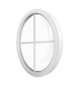 Finestra rotonda oblò fisso in PVC bianco con inglesine interne