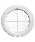 Finestra rotonda oblò a vasistas PVC Bianco con inglesine interne