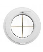Finestra rotonda oblò a vasistas PVC Bianco con inglesine interne
