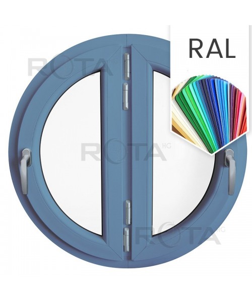 Finestra rotonda oblò a due ante a battente PVC colore RAL