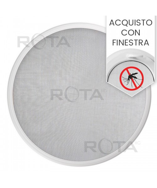 Zanzariera con telaio per finestra rotonda