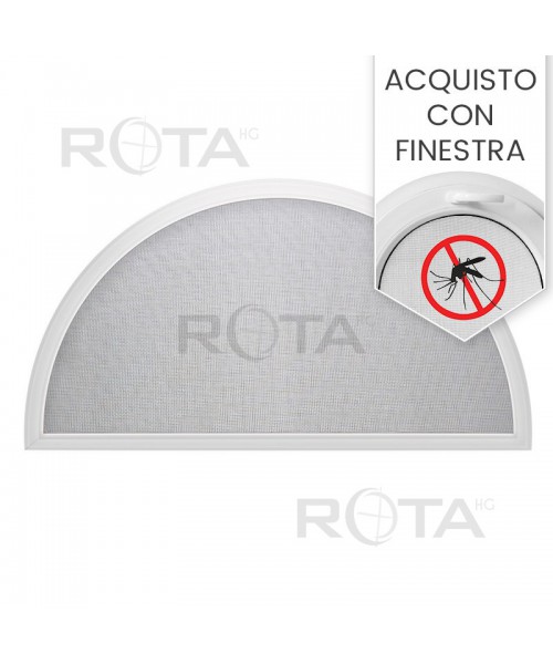 Zanzariera con telaio per finestra semicircolare