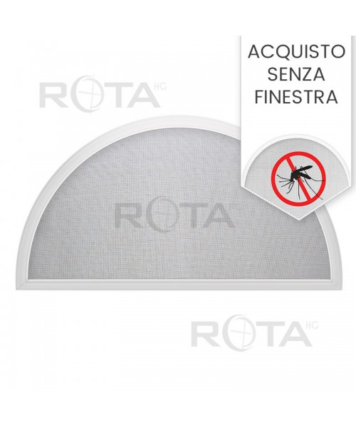Zanzariera con telaio per finestra semicircolare
