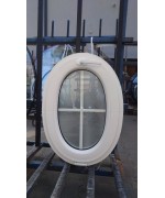 Finestra ovale a vasistas 500 x 700 PVC bianco inglesina interna