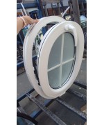 Finestra ovale a vasistas 500 x 700 PVC bianco inglesina interna