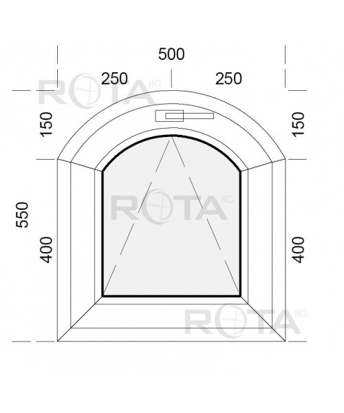 Finestre ad arco 500x550mm a vasistas PVC Bianco