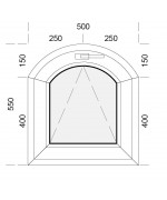 Finestre ad arco 500x550mm a vasistas PVC Bianco