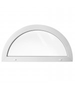 Finestra semicircolare fissa in PVC bianco in pronta consegna