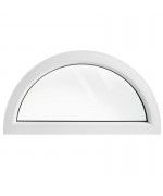 Finestra semicircolare fissa in PVC bianco in pronta consegna