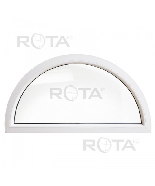 Finestra semicircolare fissa in PVC bianco in pronta consegna