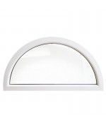 Finestra semicircolare fissa in PVC bianco in pronta consegna