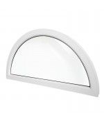 Finestra semicircolare fissa in PVC bianco in pronta consegna