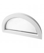 Finestra semicircolare fissa in PVC bianco in pronta consegna