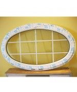 Finestra ovale a vasistas 1600x900mm oblò in PVC Bianco con inglesine interno