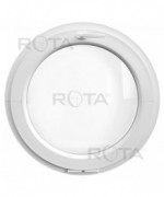Fenêtre ronde à soufflet PVC blanc oeil de boeuf