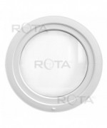 Fenêtre ronde à soufflet PVC blanc oeil de boeuf