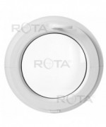 Fenêtre ronde à soufflet PVC blanc oeil de boeuf
