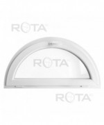 Fenêtre demi lune à soufflet PVC blanc demi-cercle