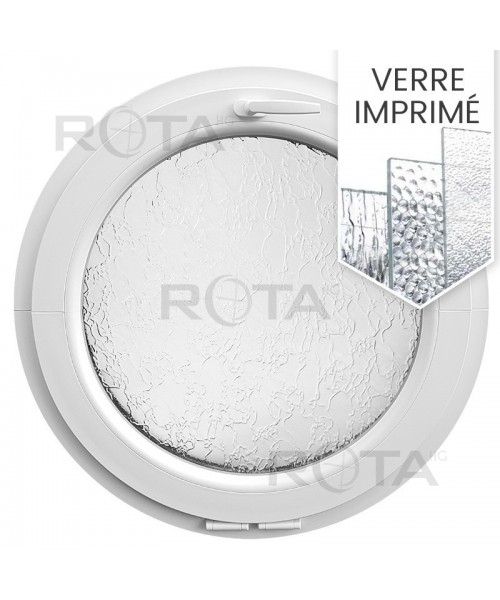 Fenêtre ronde à soufflet PVC blanc avec verre structuré