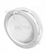 Fenêtre ronde à soufflet PVC blanc avec verre structuré