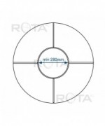 Fenêtre ronde à soufflet PVC blanc croisillons incorporés motif cible